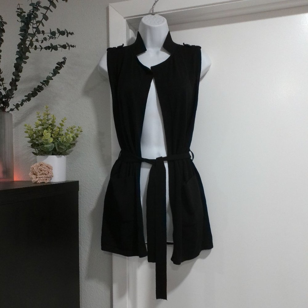 Black Cardigan Vest
